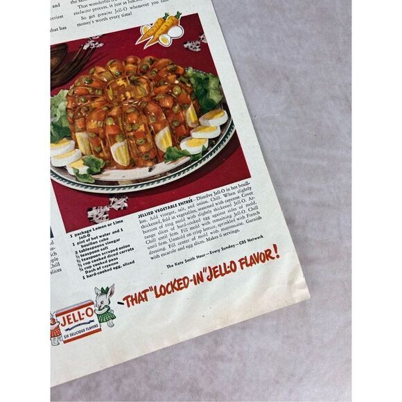 Vintage 1945 Jello Print Ad Jello Mold Mod - Picture 3 of 5